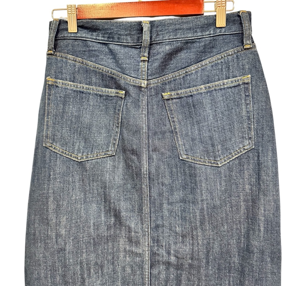 J Crew Denim Midi Skirt w/front slit Dark Wash SIze 27 - Picture 4 of 5